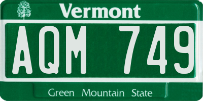 VT license plate AQM749