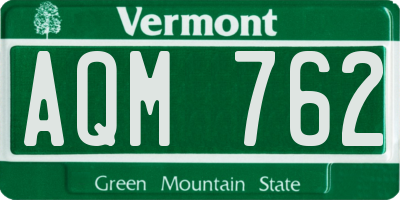 VT license plate AQM762