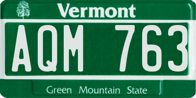 VT license plate AQM763