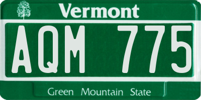 VT license plate AQM775