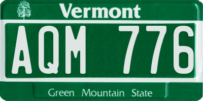 VT license plate AQM776