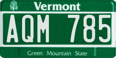 VT license plate AQM785