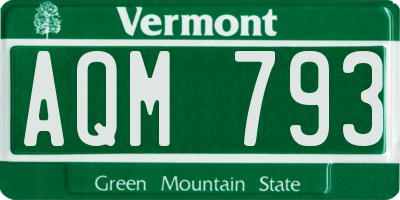 VT license plate AQM793