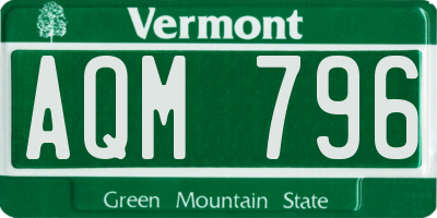 VT license plate AQM796