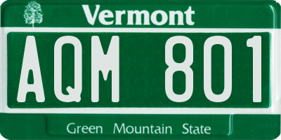 VT license plate AQM801