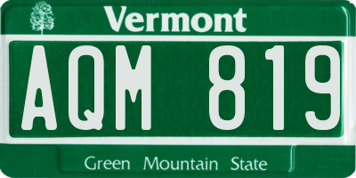 VT license plate AQM819