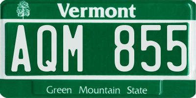 VT license plate AQM855