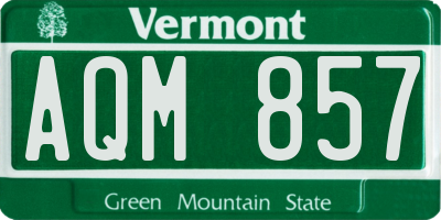 VT license plate AQM857