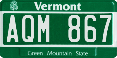 VT license plate AQM867