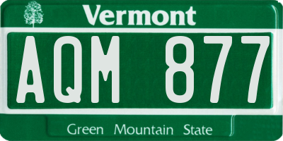 VT license plate AQM877