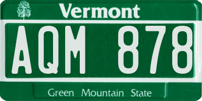 VT license plate AQM878