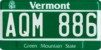 VT license plate AQM886