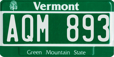 VT license plate AQM893
