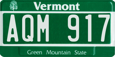 VT license plate AQM917