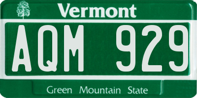 VT license plate AQM929