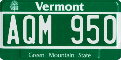 VT license plate AQM950