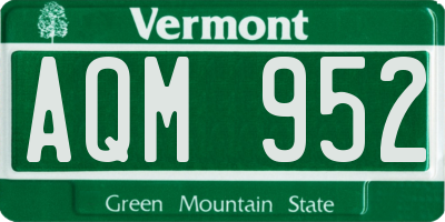 VT license plate AQM952