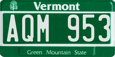 VT license plate AQM953