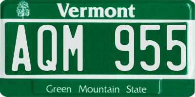 VT license plate AQM955