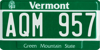 VT license plate AQM957