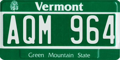 VT license plate AQM964