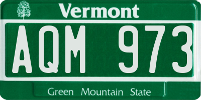 VT license plate AQM973