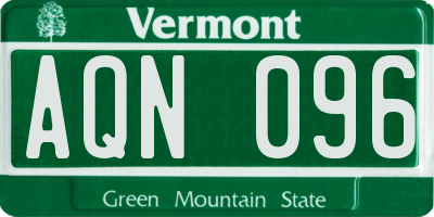 VT license plate AQN096