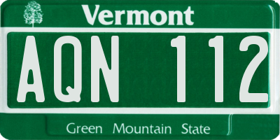 VT license plate AQN112