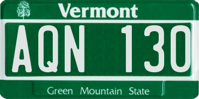VT license plate AQN130