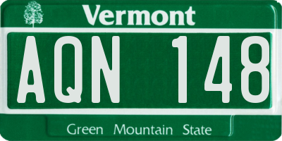 VT license plate AQN148