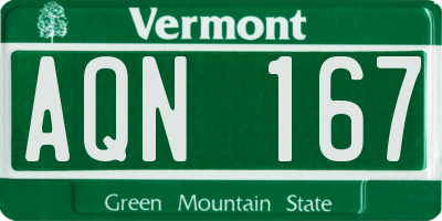 VT license plate AQN167