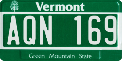 VT license plate AQN169