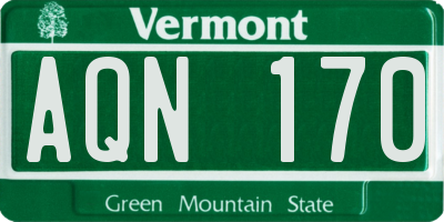 VT license plate AQN170