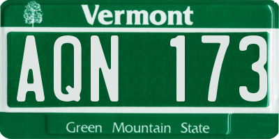 VT license plate AQN173