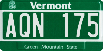 VT license plate AQN175
