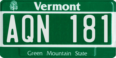 VT license plate AQN181