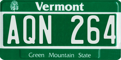 VT license plate AQN264