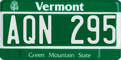 VT license plate AQN295