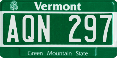 VT license plate AQN297