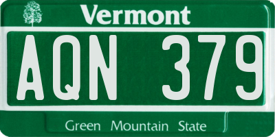 VT license plate AQN379
