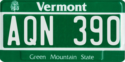 VT license plate AQN390