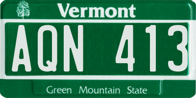 VT license plate AQN413