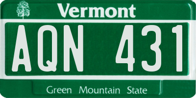 VT license plate AQN431