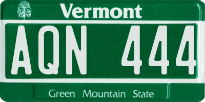 VT license plate AQN444
