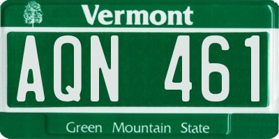 VT license plate AQN461