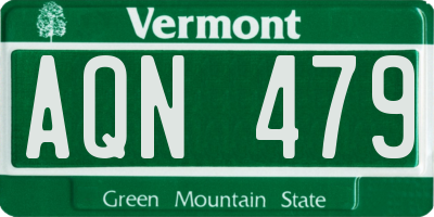 VT license plate AQN479