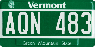 VT license plate AQN483