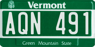 VT license plate AQN491