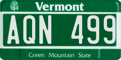 VT license plate AQN499