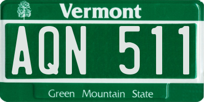 VT license plate AQN511